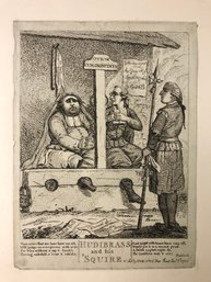 'Hudibrass And His Squire' British Political Etching, Pub. By W. Wells, January 1, 1784 - #S11-5