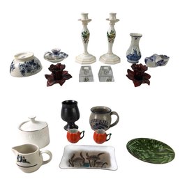 Collection Of Pottery: Delft, Italian Candlesticks, Keller & Guerin & More - #S7-1
