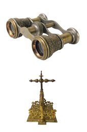 Audemair Paris Opera Glasses / Binoculars & Brass Playing Card Press - #FS-2