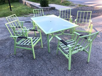 Vintage 7-Piece Metal Patio Table Set - #LSOB