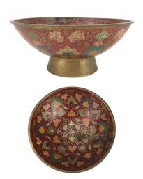 Vintage Enameled Centerpiece Bowl (Made In India) - #S16-5