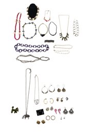 Collection Of Costume Jewelry Earrings, Necklaces & Pins - #S13-3