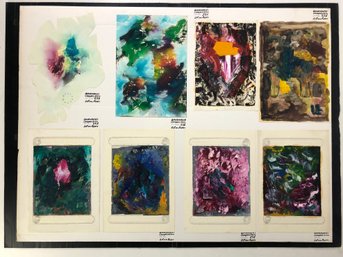 Collection Of Signed Abstract Oil On Paper Paintings - #S27-1