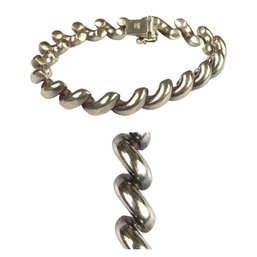 Sterling Silver Link Bracelet, Made In Italy - #JC-B