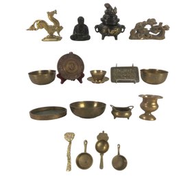 Chinese Brass, Bronze & Copper Bowls, Paperweights, Incense Burner & More - #S7-3