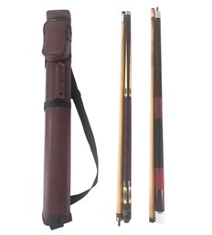 Crest & Palmer Billiard Pool Cues With Carry Case - #S13-1