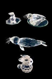 Swarovski Crystal Sea Lion Figurine & Swarovski Crystal Bunny Rabbit Figurine - #FS-6