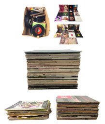 Large Collection Of 45 RPM & 33-1/2 RPM Vinyl Records - #S18-2