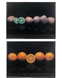 Oranges & Kiwis On Black Background Framed Posters By Rick Davis - #2