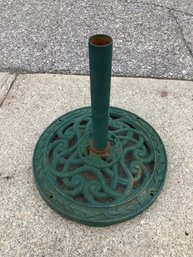 Green Cast Iron Patio Umbrella Stand - #BOB