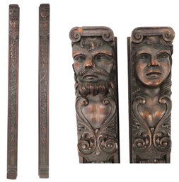 Neoclassical Figural Carved Wood Architectural Elements - #BR