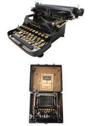 Antique 1917 Corona #3 Folding Typewriter With Case & Instruction Manual - #S7-4