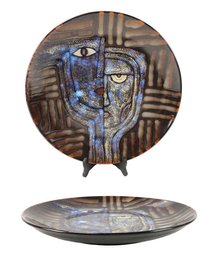 Cubist Studio Pottery Decorative Ceramic Plate - #S10-2