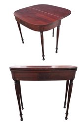 Sheraton Mahogany Gate Leg Console / Card Table With Flip Top - #FF