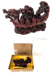 Chinese Dragon Boat Sculpture With Original Box - #S12-3