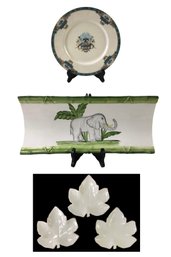 Lenox Fountain Plate, Eximious Dipinto A Mano Tray, Mikasa Countryside Harvest Plates - #S4-2