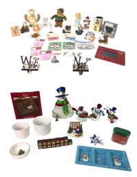 Large Collection Of Christmas Decor: Snowmen, Craft Kits, Stocking Hooks & More - #S11-1