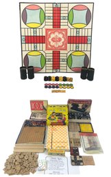 Game Collection: 1918 Parcheesi,  1933 IMP Puzzle, 1943 Rook Card Game, Dominos & More - #S3-3