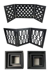 Black Freestanding Pet Gates & Square Wall Shelves - #BT-F