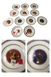 Mikasa Twelve Days Of Christmas Decorative Plates: Ten Lords A Leaping & Eleven Pipers Piping - #S6-3