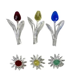 Swarovski SCS Crystal Flower Membership Renewal Gifts With Original Boxes, (Set Of 6) - #S7-3