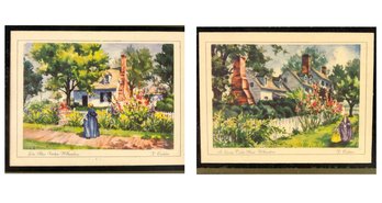 Vintage Art Prints: John Blair Kitchen & St. George Tucker House, Williamsburg - #S12-3