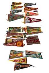 Collection Of Vintage Felt Pennants: Sports, Universal, Sea World, New York World Fair & More - #S2-5