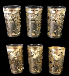Mexican Silver Plated Blown Glass Tumbler Set - #S9-3
