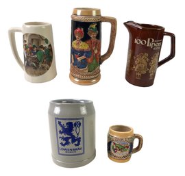 Collection Of Beer Steins & Beer Mug Shot Glass - #S3-4