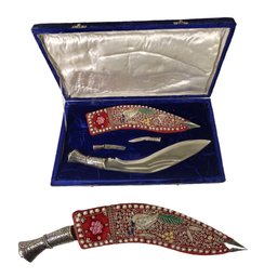 Decorative Gurkha Kukri Knife & Scabbard Set With Case - #S22-3