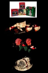 Outdoor 3-Foot Lighted Snowman, Lighted Red Cardinals & Christmas Goose Family - #S3-5