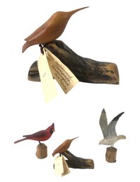 Signed Peter Peltz & Bill Neely Hand Carved Wood Bird Sculptures - #S2-2