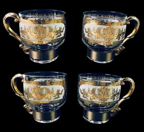 Mid-Century Culver Steel Handle Whisky Tumbler Cups (Set Of 4) - #S16-4