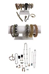 Collection Of Costume Jewelry & Wrist Watches - #S19-3