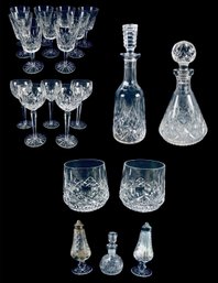 Waterford Crystal Lismore Decanters, Roly Poly Glasses, Stemware, Salt & Pepper Shakers & More - #S17-3