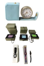 Square Leather Cased Clocks & Locket, Italian Metamorphosis & Time Chain Wrist Watches - #S17-1