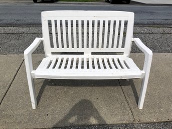 White Plastic Outdoor Garden Bench - #LSOB