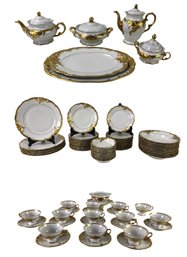 Walbrzych Gold Leaf Rococo Dinnerware Service Set, (Made In Poland) - #S4-3