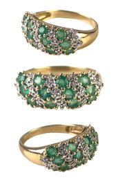 10K Yellow Gold Emerald Ring, Size 7-1/2 - #JC-B