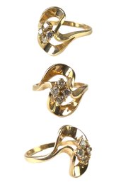 14K Yellow Gold Diamond Ring, Size 6-1/2 - #JC-B