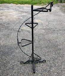 Vintage Wrought Iron Spiral Plant Stand - #BOB