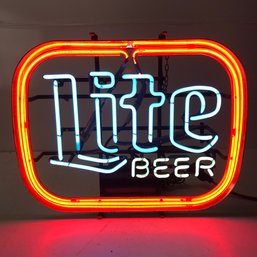 Miller Lite Neon Beer Sign (WORKS) - #W1