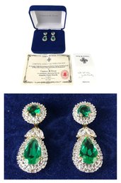 Jacqueline Kennedy Reproduction Emerald Green Convertible Earrings By Camrose & Kross - #JC-L