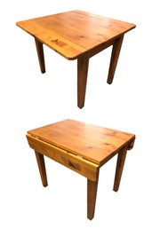 Vintage Knotty Pine Drop Leaf Kitchen Table, (3ft X 3ft) - #BR