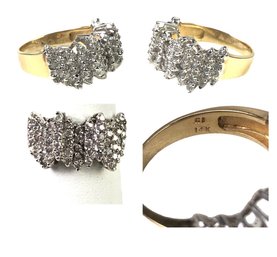 14K Gold Diamond Cluster Cocktail Ring, Size 7-1/4 - #JC-B