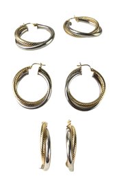 Pair Of 14K Gold Double Hoop Earrings - #JC-B