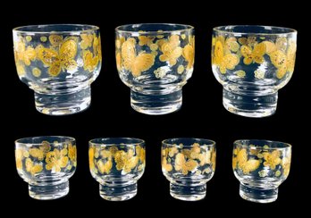 Mid-Century Modern Culver Butterfly Whiskey Glasses (Set Of 7) - #S14-3