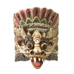 Indonesian Hand Carved Wood Barong Mask - #S14-2