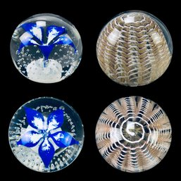 Vintage Blown Glass Paperweights (Set Of 2) - #FS-6