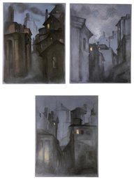 Urban Landscape Pastel & Charcoal On Paper (Set Of 3), Anne Neumark (American, 1906-) - #S28-2R